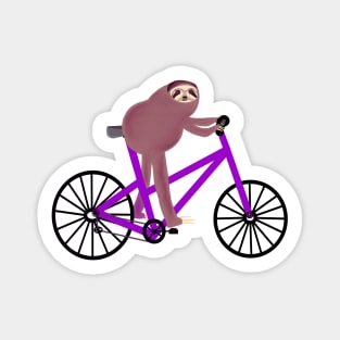 Sloth On A Purple Bike Sticker